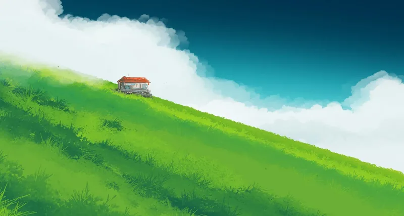 山坡上的红屋顶
